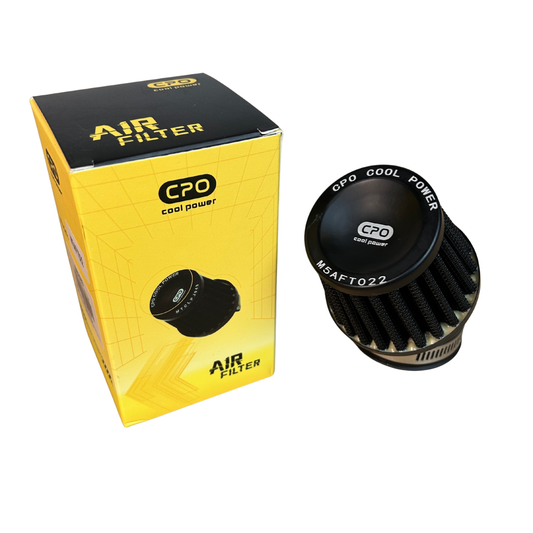 Filtre à air coudé noir CPO - choix de raccordement 35mm, 45mm et 48mm