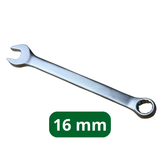 Clé combinée de 16 mm avec un côté ouvert et un côté à anneau