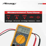 Digital multimeter for measuring electrical values – LCD display (max. 1999)