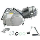 140-ccm-Komplettmotor silber/grau – Schaltgetriebe – Kickstarter