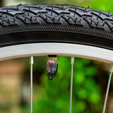 Granaat ventieldopjes setje van twee stuks multicolor uit aluminium