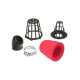 Red foam air filter - 35mm with a curved connection