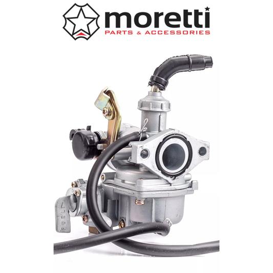Carburateur Moretti PZ20 avec starter à câble et robinet d’essence