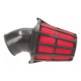 Red foam air filter - 35mm with a curved connection