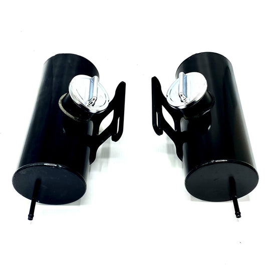 Twee extra aluminium benzinetanks zwart - 1 liter