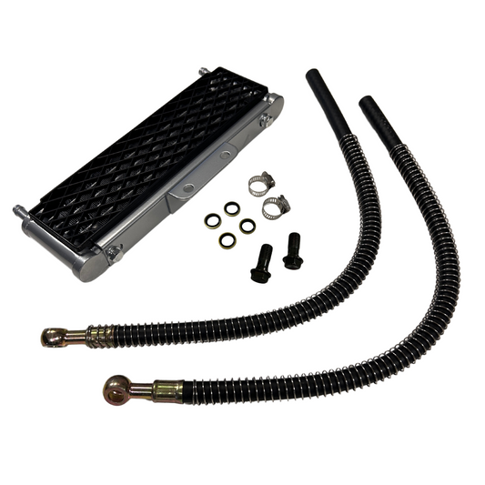 Radiateur d'huile noir 6 rangées pour connexion à la culasse ou au carter d'embrayage