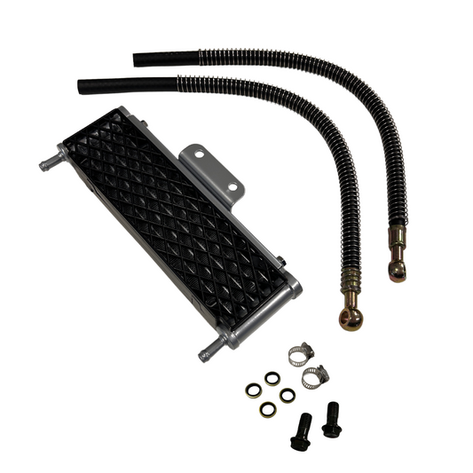 Radiateur d'huile noir 6 rangées pour connexion à la culasse ou au carter d'embrayage