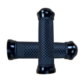 Poignées CNC noires pour guidons de diamètre 22 mm.