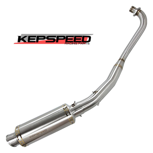 Kepspeed uitlaat GP1 short RVS onderliggend met goude afwerking