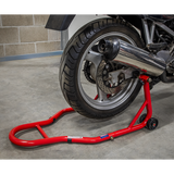 Béquille universelle rouge - adaptée à tous les types de cyclomoteurs et motos