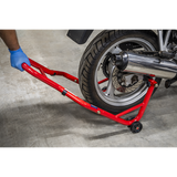 Béquille universelle rouge - adaptée à tous les types de cyclomoteurs et motos