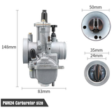 Carburateur Nibbi PWK 24 version Racing PWK24SP - argent