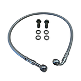 Stahlflex-Bremsleitung komplett mit 2 Edelstahl-Banjo-Anschlüssen. 55 cm