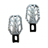 CNC footrests in silver and black, suitable for Dax and Monkey