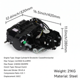 4-Takt-Komplettmotor – 4 Gänge – Elektrostarter – Handkupplung + Kickstarter – 12 V