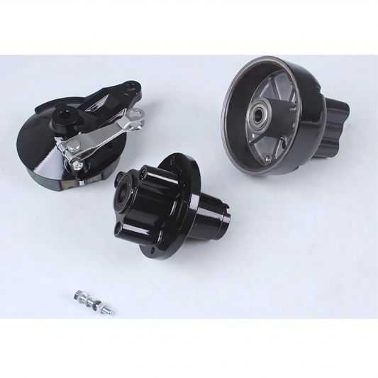 Ensemble de moyeu de singe pour jante à quatre trous noir avec tambour de frein Dax axe 12mm