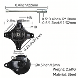 Complete rear hub for Dax for 4-hole sprocket - chrome