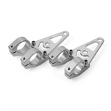 Supports de phare 31 mm CNC argentés pour montage sur toutes les fourches avant de 31 mm