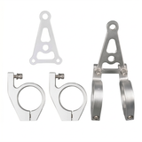 Supports de phare 31 mm CNC argentés pour montage sur toutes les fourches avant de 31 mm