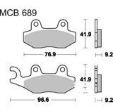 Plaquettes de frein adaptées à l'ensemble d'étrier de frein à 2 pistons