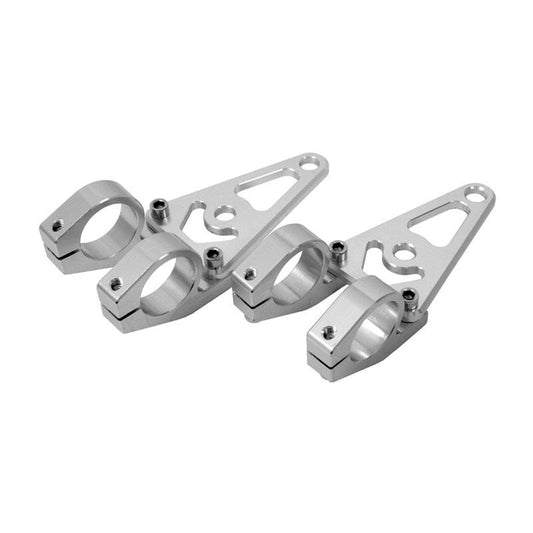 Light brackets 26mm CNC silver for mounting on all 26mm front forks