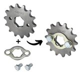 Front sprocket + locking plate 12T, 13T, 14T, 15T, 16T, and 17T 