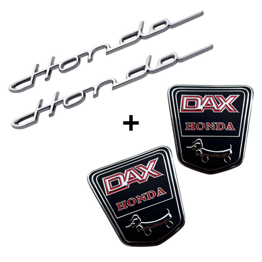 Honda frame stickers set - black emblems + funny dog ​​frame stickers