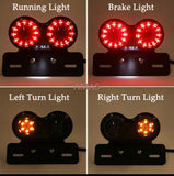 double LED rear light universal with built-in indicators - smoked glass