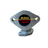 Ansaugkrümmer / Ansaugstutzen 26mm - drehbar. Schraubenabstand 48mm 