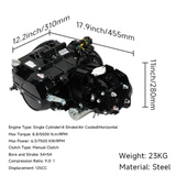 Zongshen 125cc motorblok – elektrisch + kickstart (zwart)