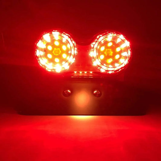 Double universal rear light red LEDs with built-in indicators