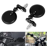 Universal handlebar mirrors black (two pieces)