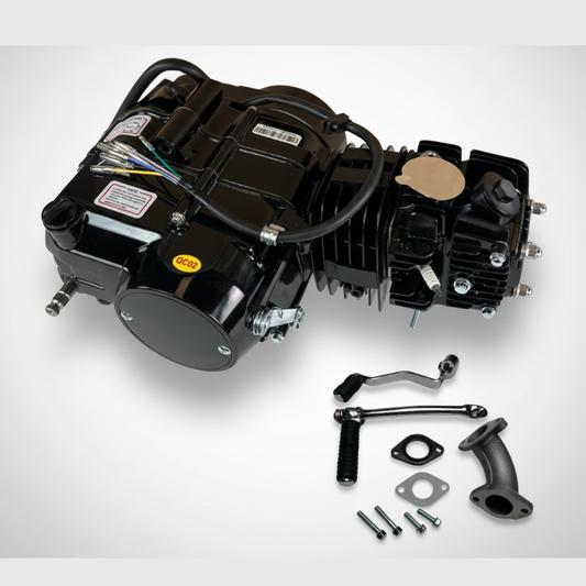 Madmunk 125cc Motorblock schwarz - Manuell - 4 Gänge Kickstarter. 