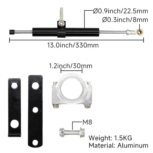Universal Fork Damper / Steering Damper – 7 Positions – Madmunk 