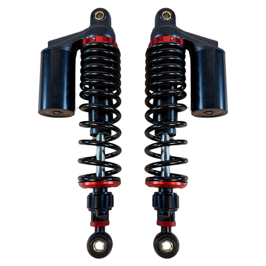 Schokbrekers / achterveren 330mm zwart & rood - instelbaar