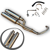 Twin uitlaat RVS - voor Dax en Monkey met uitneembare DB-killers