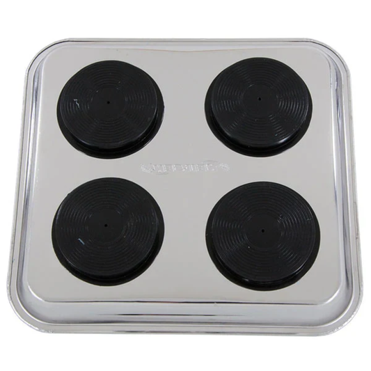 Magnetic parts tray – large stainless steel model (with rubber magnets) 