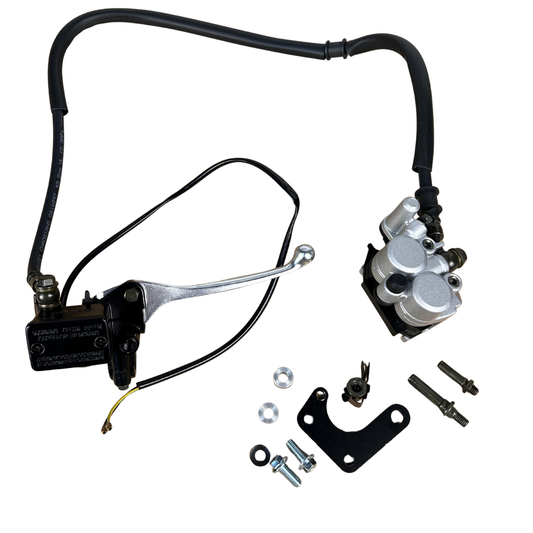 Ensemble d'étriers de frein standard à 2 pistons avec conduite de frein et maître-cylindre 