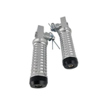 Ensemble de repose-pieds CNC – Modèle Cannelure - deux pièces argentées 