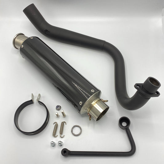 Complete smooth Carbon Black Exhaust for Dax and Monkey