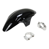 Black front fender for USD forks – includes CNC brackets