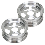 Five-spoke 10-inch rim set - 3.50 x 3.00, suitable for Monkey and Dax, silver