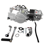 Lifan 125cc engine block silver - Manual - 4-speed kickstart. Dax, monkey, pbr,..