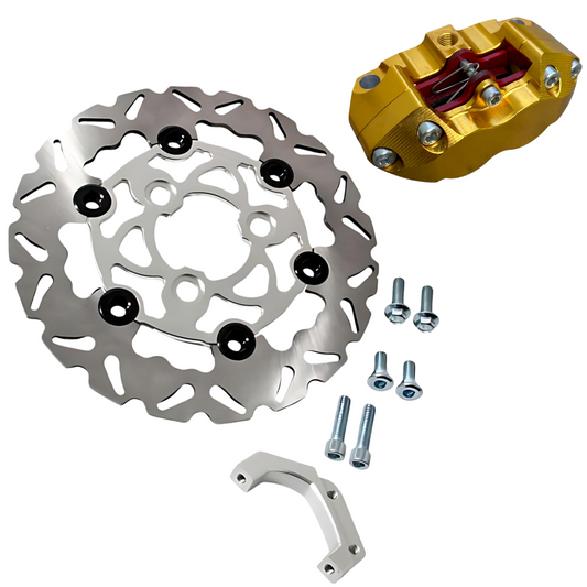 Floating disc brake kit 200mm with gold caliper for Dax