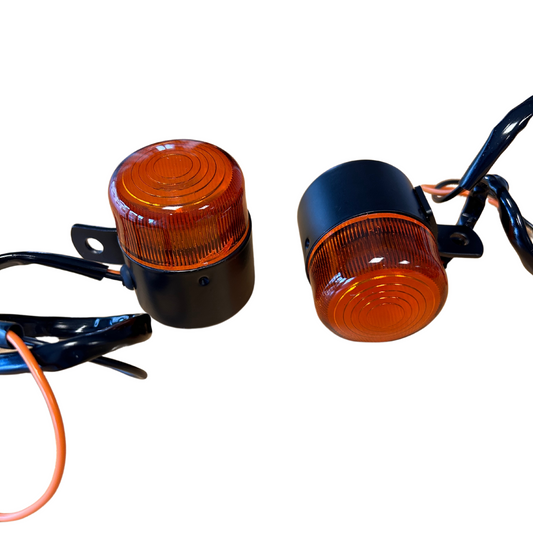 Pinkers / Flashing lights Dax Black with orange Lens 12V lamp (2 pieces)