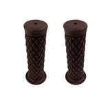 Rubber grips brown for 22mm diameter handlebars - retro look 
