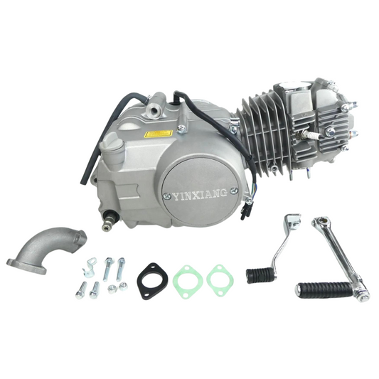 YX 140cc engine block chrome/silver - Manual - Kickstart