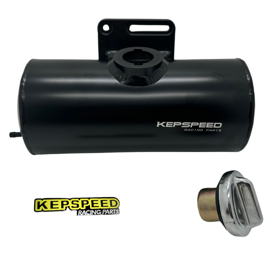 Kepspeed side tank extra fuel tank 1L round. Left side black