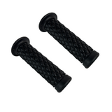 Rubber handle grips black for 22mm diameter handlebars - retro look 