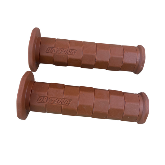 Rubber grips brown for 22mm diameter handlebars - L & R 